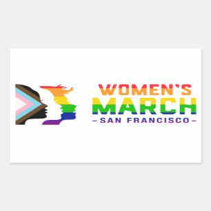 Adesivo Retangular Marcha feminina do Orgulho SF