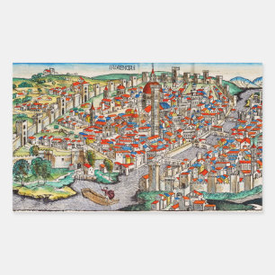 Adesivo Retangular Marco medieval de Florença na Itália