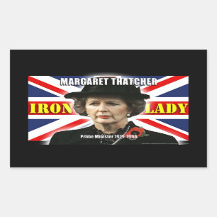 Adesivo Retangular Margaret Thatcher Primeiro-Ministro