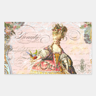 Adesivo Retangular Marie Antoinette Paris Pink Roses