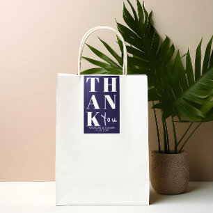 Adesivo Retangular Marinho Blue Bold Simple Obrigado Favor De Casamen