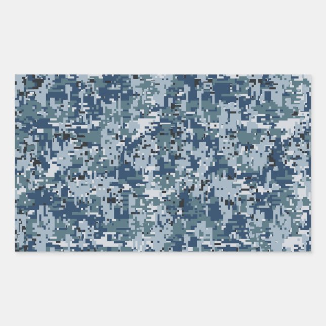 Adesivo Retangular Marinho Digital Camo Camouflage Decor (Frente)
