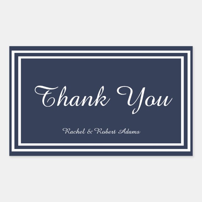 Adesivo Retangular Marinho duplo - Vinheta retangular (Frente)