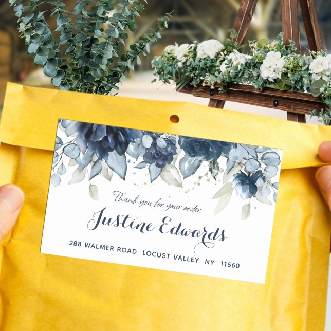 Adesivo Retangular Marinho Peony Silver Dusty Blue Eucalyptus (Criador carregado)