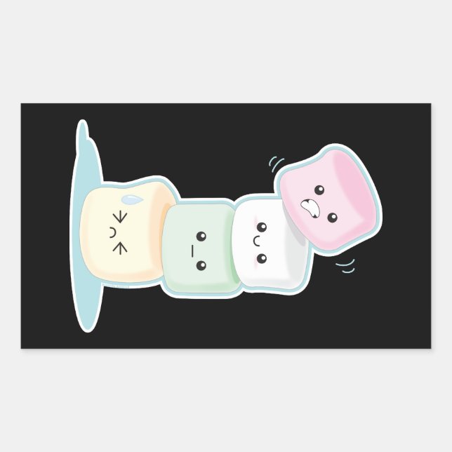 Adesivo Retangular Marshmallows Empilhados (Frente)