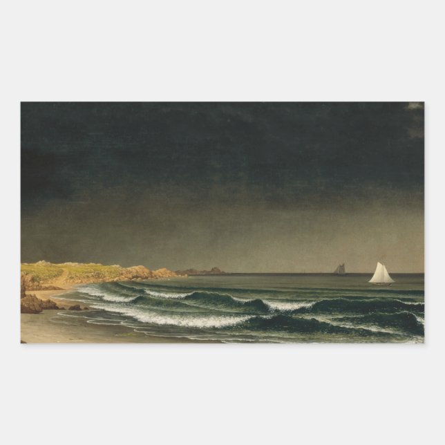 Adesivo Retangular Martin Johnson Heade - Aproximando-se da tempestad (Frente)