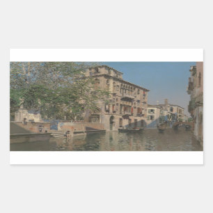 Adesivo Retangular Martin Rico y Ortega - Um Canal em Veneza