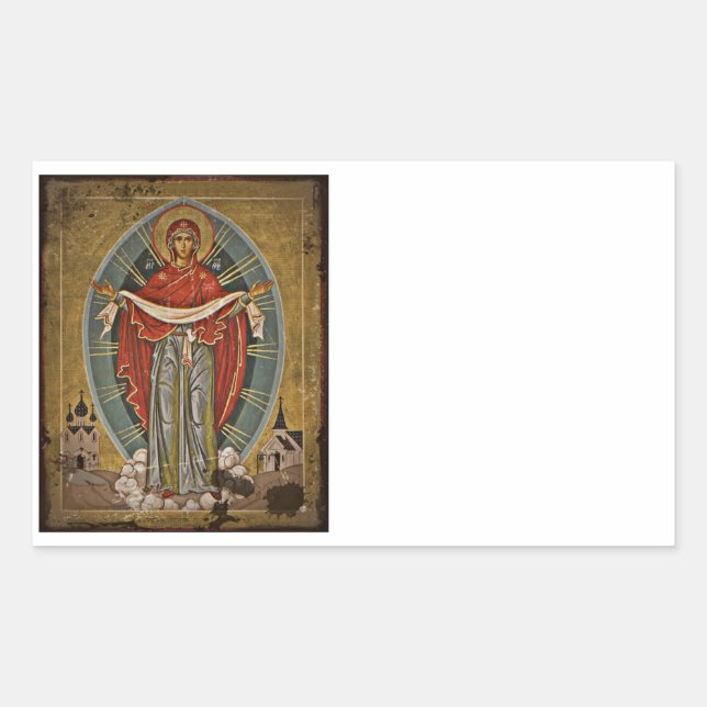 Adesivo Retangular Mary Protector Theotokos (Frente)
