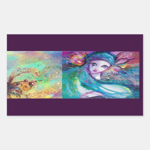 Adesivo Retangular MÁSCARAS AZUIS - Máscaras Mascarada Venezianas