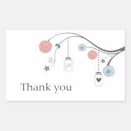 Adesivo Retangular Mason Jar Tree Stickers