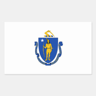 Adesivo Retangular Massachusetts Flag
