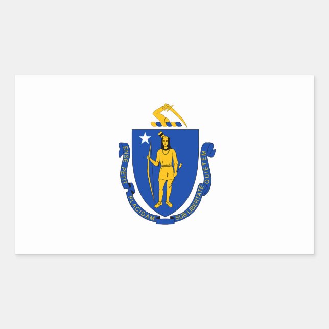 Adesivo Retangular Massachusetts Flag (Frente)