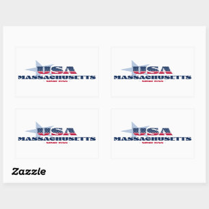 Adesivo Retangular Massachusetts My Home State Sticker