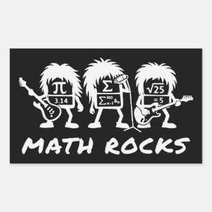 Adesivo Retangular Matemática Rochas Humor de Banda de Rock Acadêmico