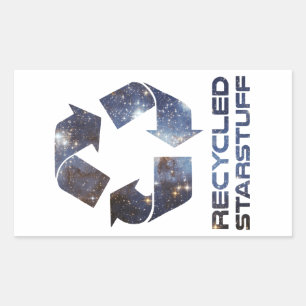 Adesivo Retangular Material da estrela do reciclado