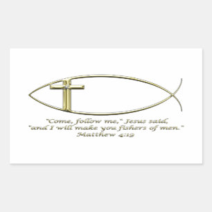 Adesivo Retangular Mateus 4:19