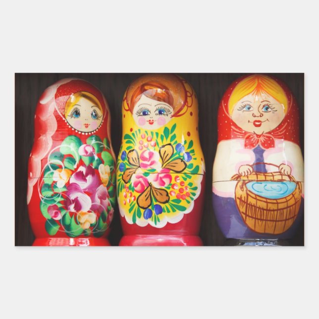 Adesivo Retangular Matryoshka Dolls (Frente)