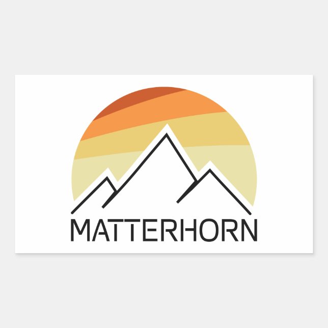 Adesivo Retangular Matterhorn Suiça Itália Retro (Frente)