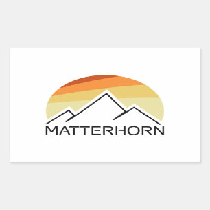 Adesivo Retangular Matterhorn Suiça Itália Retro