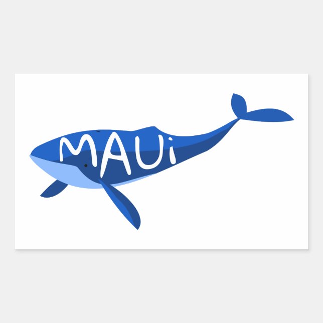 Adesivo Retangular Maui Hawaii Whale (Frente)