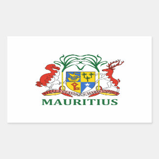 Adesivo Retangular Maurícia - emblema/pavilhão/casaco de armas/símbol