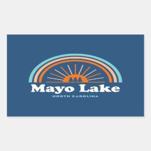 Adesivo Retangular Mayo Lake North Carolina Rainbow