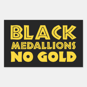 ADESIVO RETANGULAR MEDALHES PRETOS SEM DOURADO