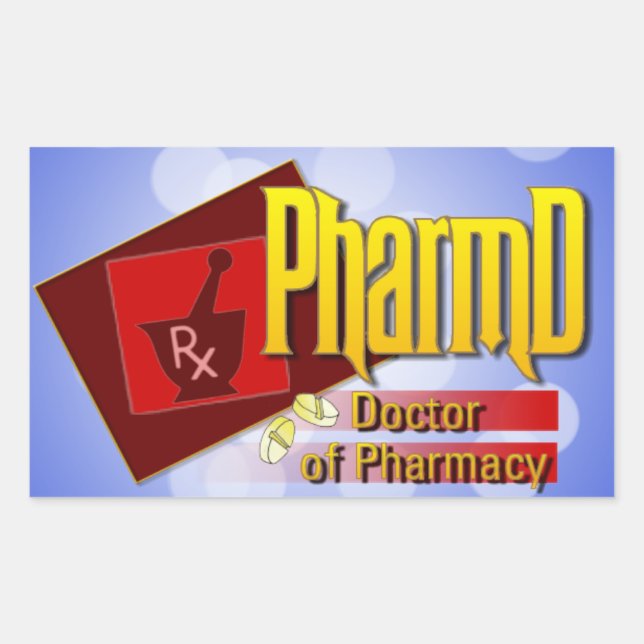 Adesivo Retangular Médico do LOGOTIPO de Farmácia (Frente)