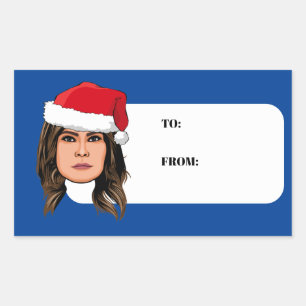 Adesivo Retangular MELANIA TRUMP Christmas