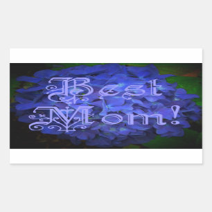 Adesivo Retangular Melhor mãe com fundo azul