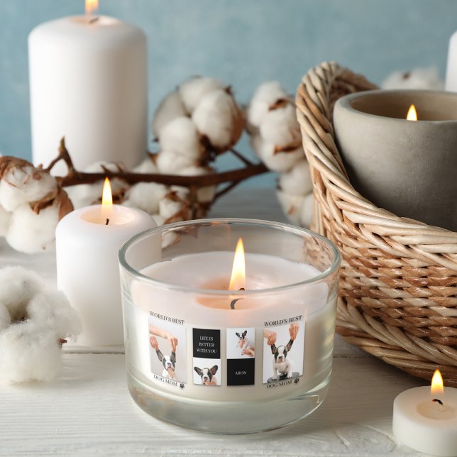 Adesivo Retangular Melhor Mãe de Cachorro | Collage Dog Photo (Criador carregado)