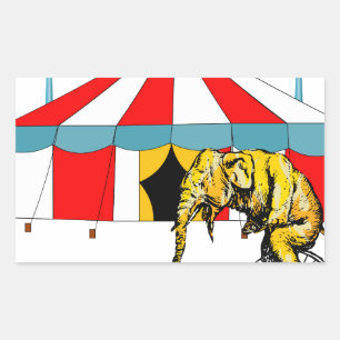 Adesivo Retangular Memória do Circo em Memória dos Elefantes do Circo