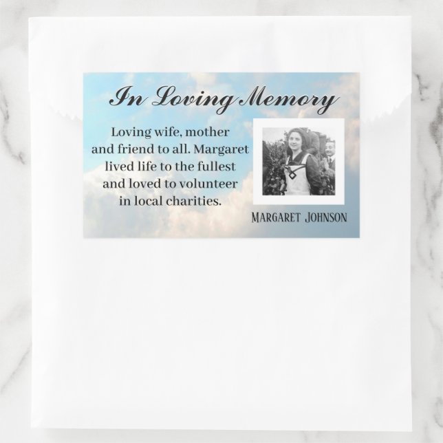 Adesivo Retangular Memory Sticker with Message - Add Photo (Bolsa)