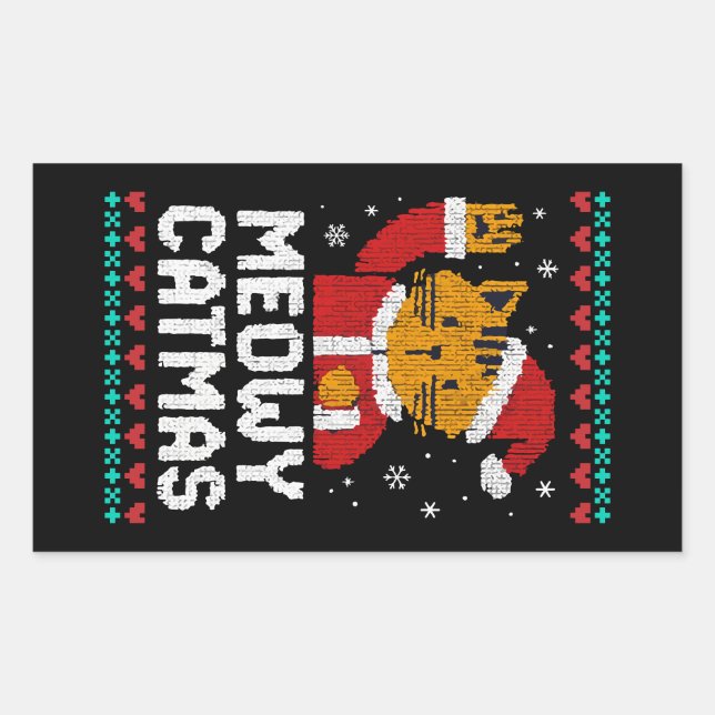 Adesivo Retangular Meowy Catmas (Frente)