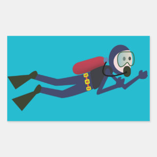 ADESIVO RETANGULAR MERGULHADOR DO MERGULHO AUTÓNOMO, TANQUE E