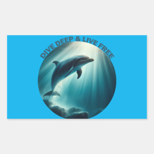 Adesivo Retangular Mergulhe Dolphin Livre Ao Vivo
