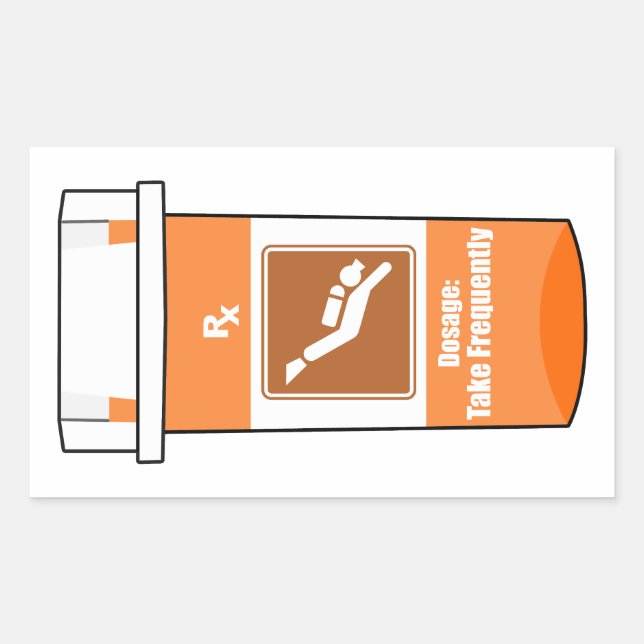Adesivo Retangular Mergulho Autônomo é Minha Droga (Frente)