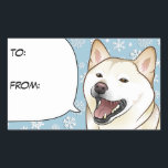Adesivo Retangular Merry Christmas Cream Shiba Inu Gift Tag<br><div class="desc">Sassy Shiba Inu em um trio de cores!</div>