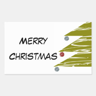Adesivo Retangular Merry Christmas Sticker