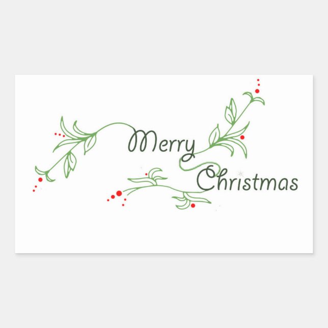 Adesivo Retangular Merry Christmas Sticker (Frente)