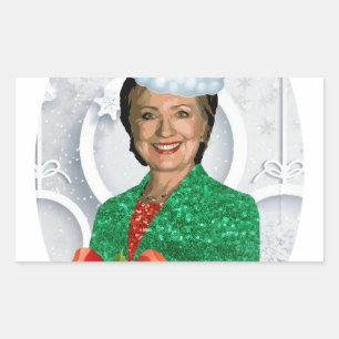 Adesivo Retangular merry xmas Hillary clinton