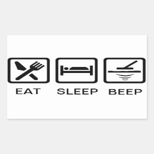 Adesivo Retangular metal que detecta o decalque de EAT-SLEEP-BEEP