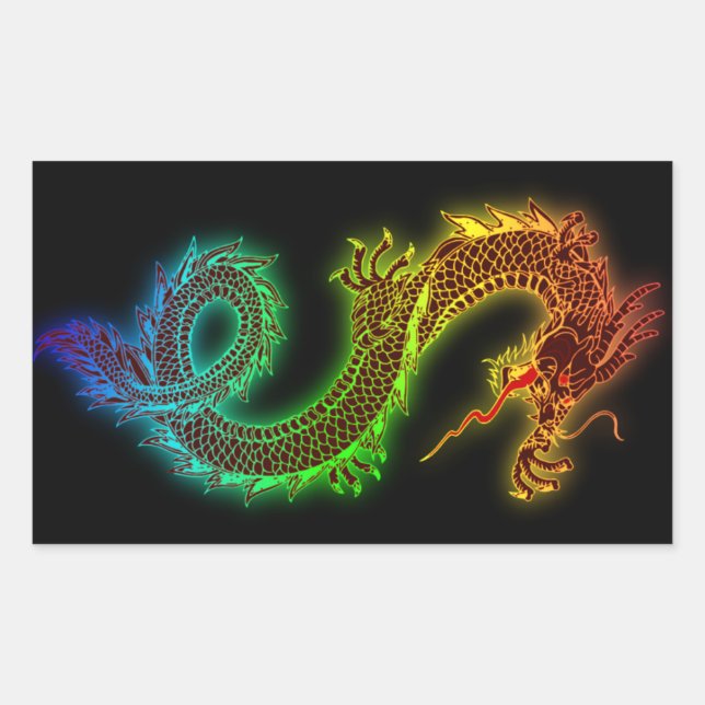 Adesivo Retangular Meu cachorro Guarda é um Dragão (Frente)