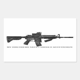 Adesivo Retangular Meu namorada diz que eu devo Accessorize AR15