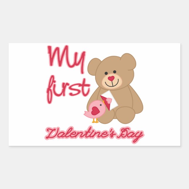 Adesivo Retangular Meu primeiro Dia de os namorados (Frente)