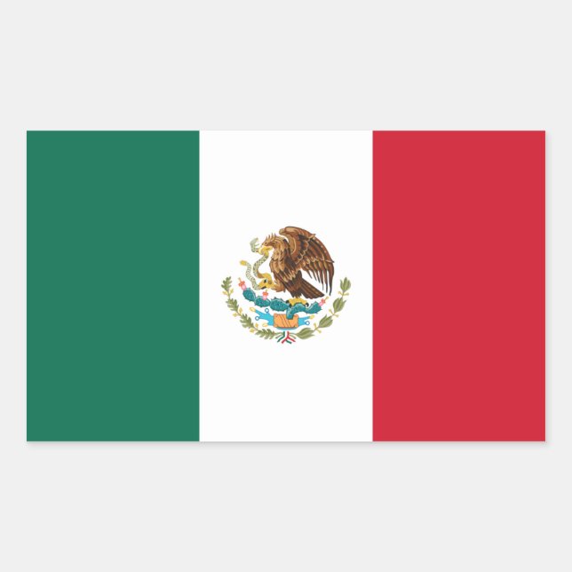 Adesivo Retangular México/Bandeira Mexicana (Frente)