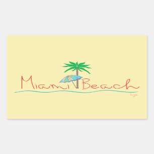 Adesivo Retangular Miami com Palm e Umbrella
