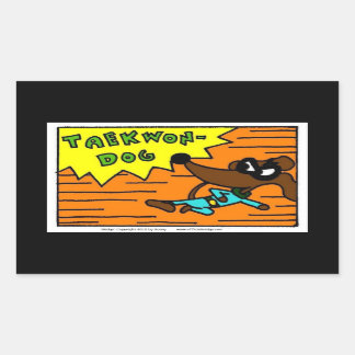 Adesivo Retangular Midge TAEKWON-DOG Stickers - Conjunto de 20