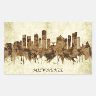 Adesivo Retangular Milwaukee Wisconsin Cityscape