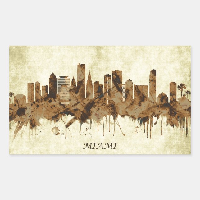 Adesivo Retangular Minami Florida Cityscape (Frente)